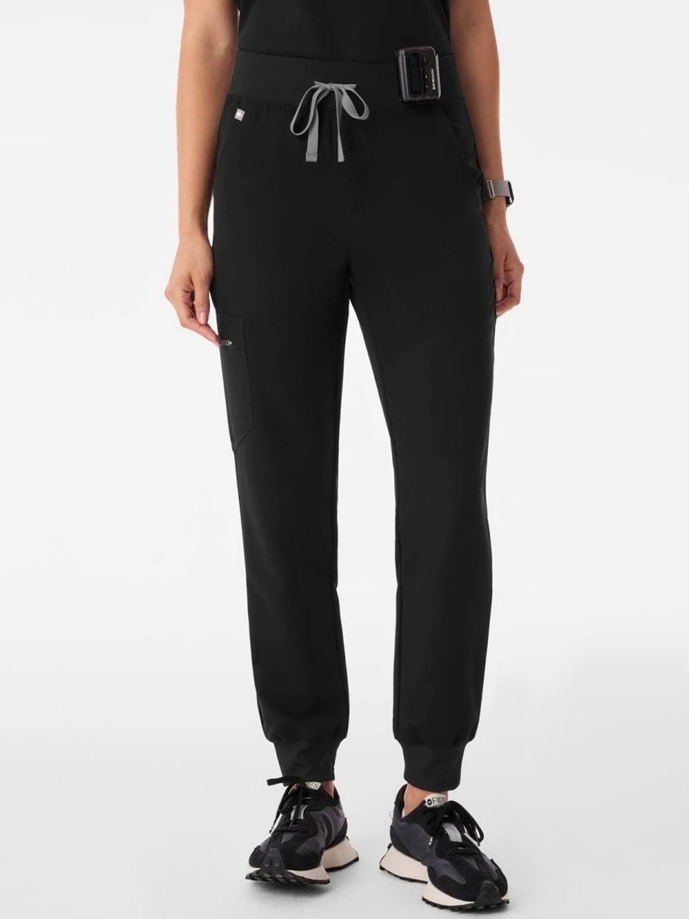 FIGS HW Zamora Jogger Scrub Pants Women's L Black High Rise